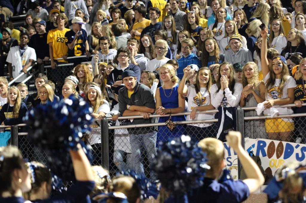 GHHS Students scream their heads off early in the game. (Carter)